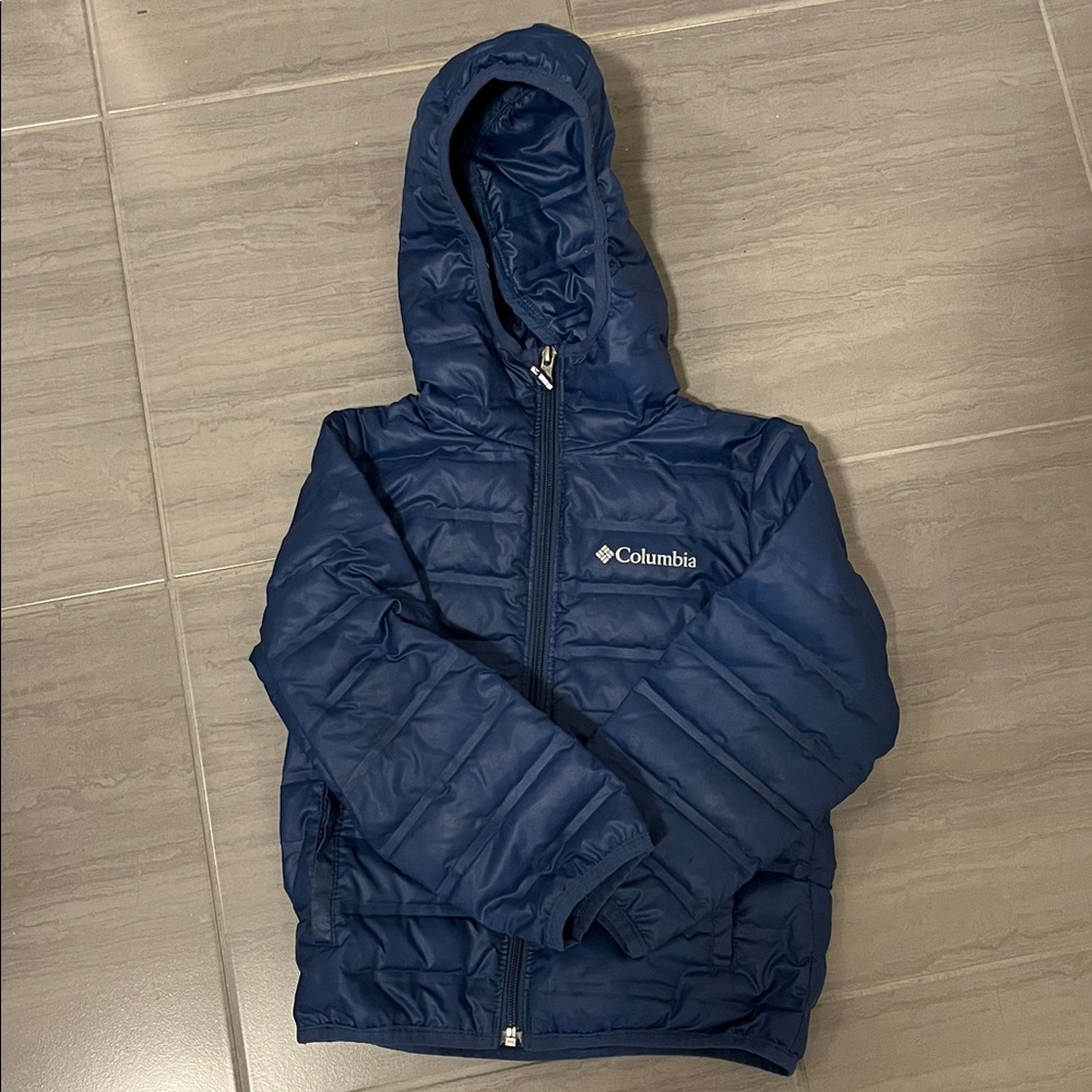 Columbia Navy Hooded Puffer Jacket